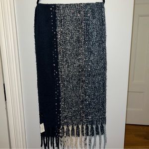 mia + tess blue scarf ombre white & pink speck blanket scarf shawl 75” x 20” NWT